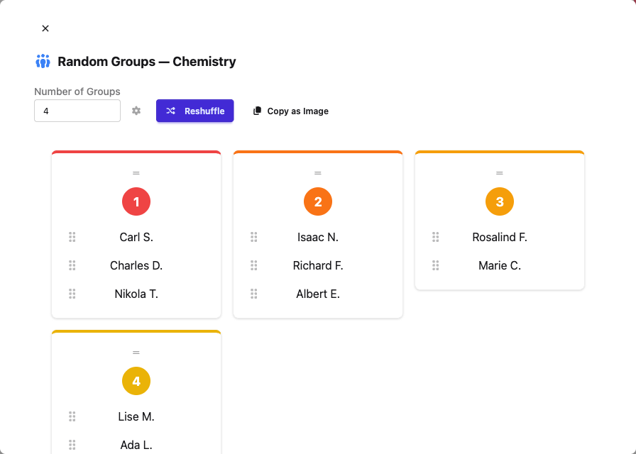 Random Picker & Groups screenshot